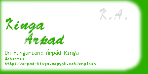 kinga arpad business card